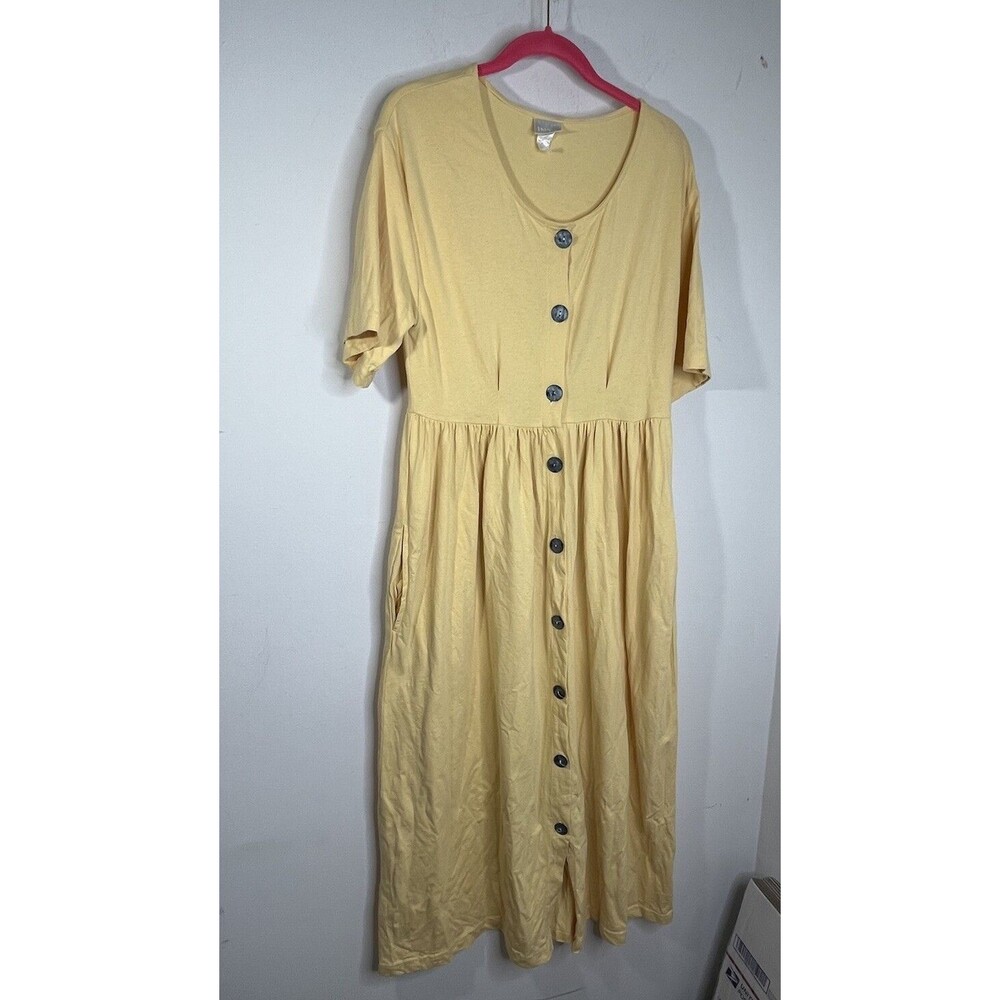 Moda International INTL VTG 90s Yellow Dress L Cottage Core Victorias secret